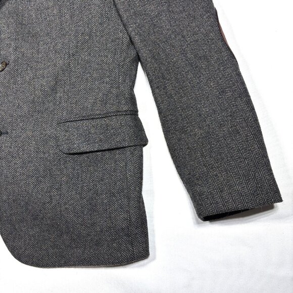 Banana Republic Wool Blend Tweed Herringbone Blazer Sport Coat w/Elbow Patch 44R - Picture 4 of 15